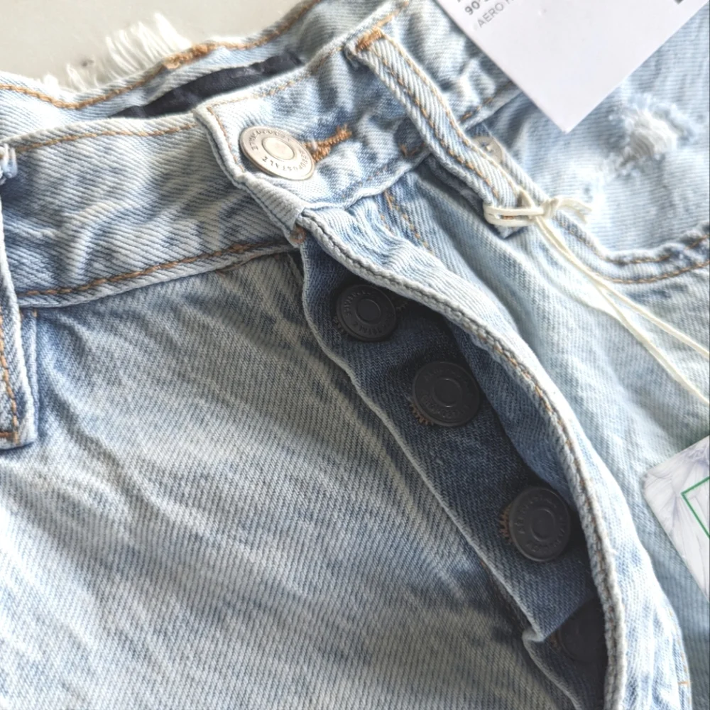 NWT Aeropostale 90's Baggy Hemp Denim Distressed Shorts